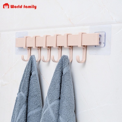 Thanh treo đồ gồm 6 móc, dán tường siêu chắc chắn