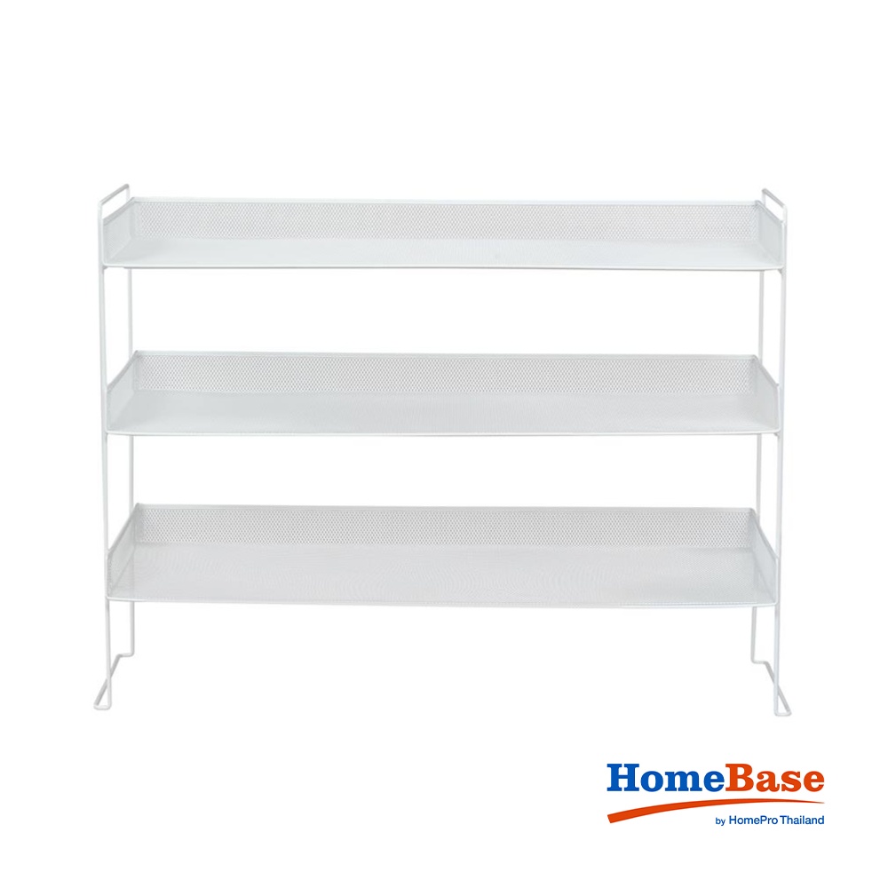 HomeBase STACKO Kệ để giày 3 tầng bằng thép BILA Thái Lan W77xH57.5xD26.5cm màu trắng