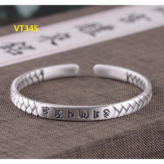 Vòng Tay Bạc S999 Om Mani Padme Hum - VT345