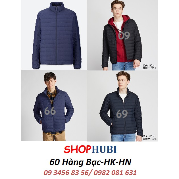 Áo phao lông vũ nam siêu nhẹ vải chịu mưa Uniqlo Nhật