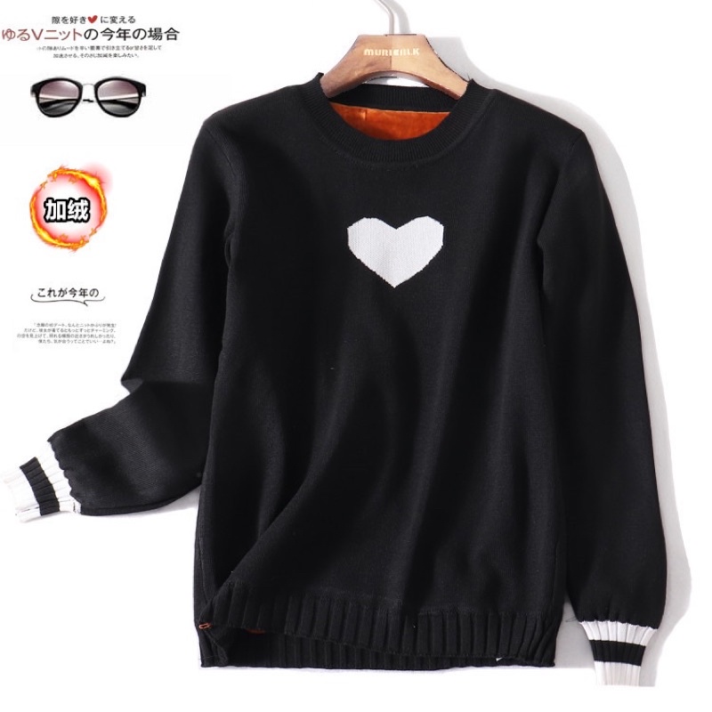 Áo Len Trái Tim Lót Nhung Siêu Dày