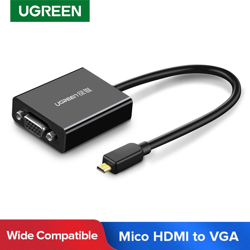 Bộ Chuyển Đổi Âm Thanh / Video Ugreen Micro HDMI Sang VGA 3.5mm Và Micro Usb Cho Nguồn Điện