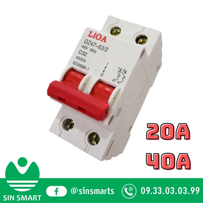Cầu dao tự động Lioa 20A ,40A - Cb tép 20A , 40A Lioa