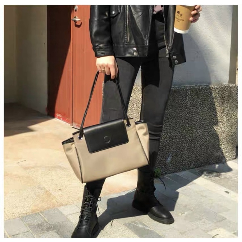 TNS-Túi tote công sở Gerry xuất Âu-đen classic