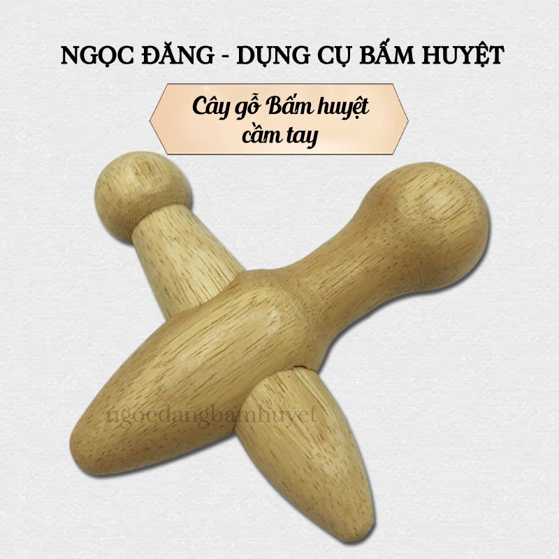 Cây bấm huyệt cầm tay thông kinh lạc bằng gỗ
