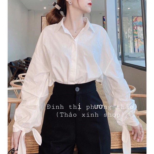 [Mã WASTUP giảm 10% tối đa 30K đơn 99K] ⭕️ Sơ Mi Trơn Tay Dài Thắt Nơ Cực Xinh | BigBuy360 - bigbuy360.vn