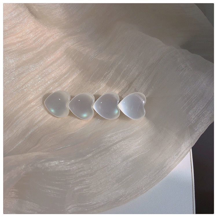 Set 2 kẹp tóc đính đá hình vuông/ trái tim xinh xắn toàn diện cho nữ