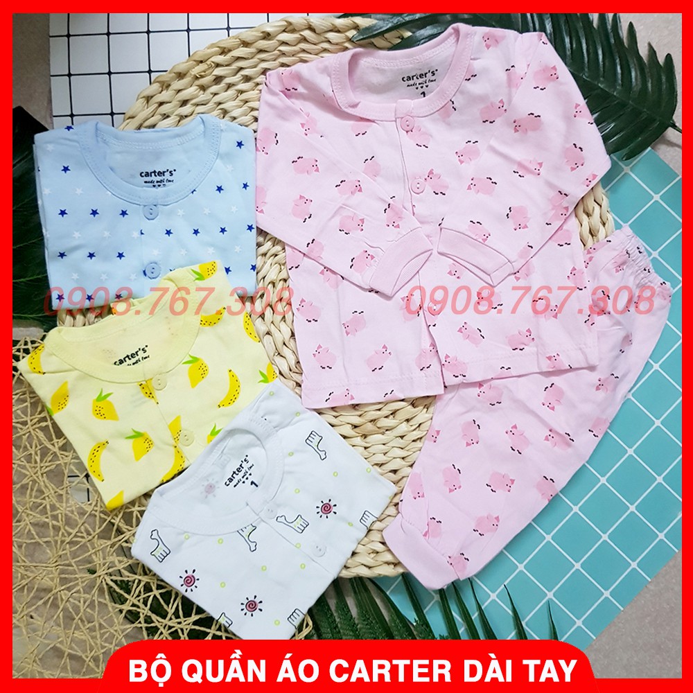 [Mã FAMAYFA2 giảm 10K đơn 50K] Bộ Quần Áo Dài Tay Cotton Carter In Họa Tiết Dễ Thương Cho Bé