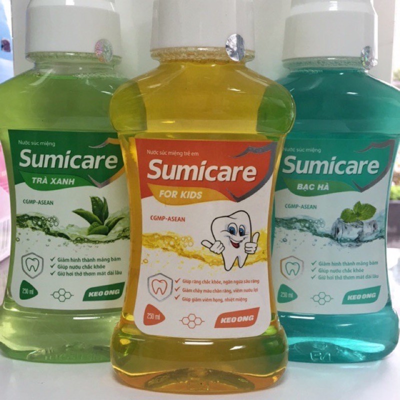 Nước súc miệng Sumicare 250 ml chiết xuất keo ong cho người lớn/trẻ em