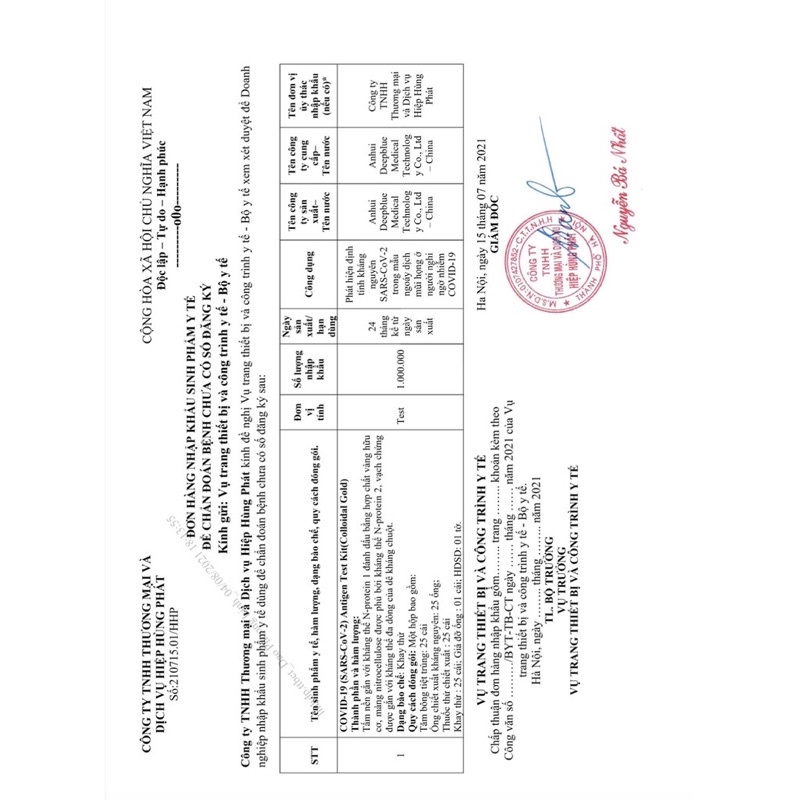 Kit test nhanh c.o.vid 19 Antigen Rapid Test