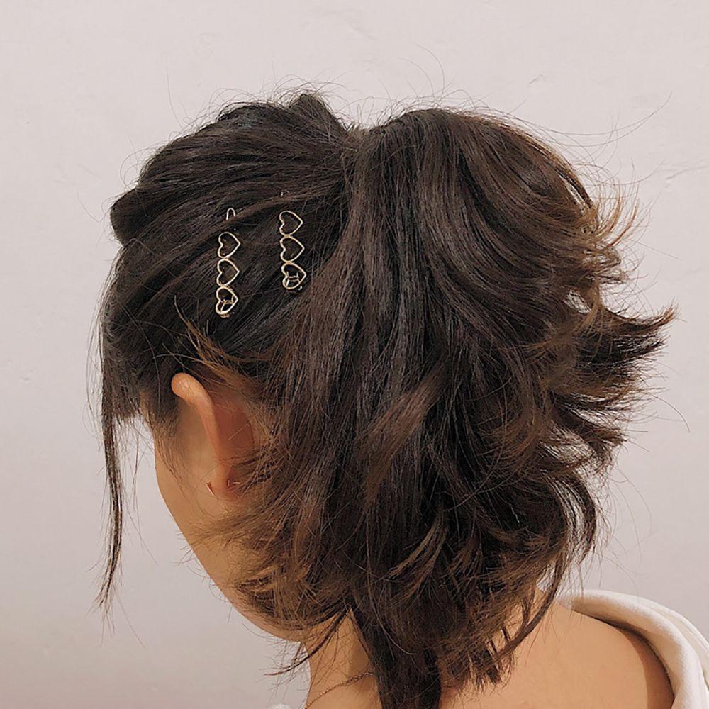 Kẹp Tóc Kim Loại Hình Trái Tim Phong Cách Hàn Quốc