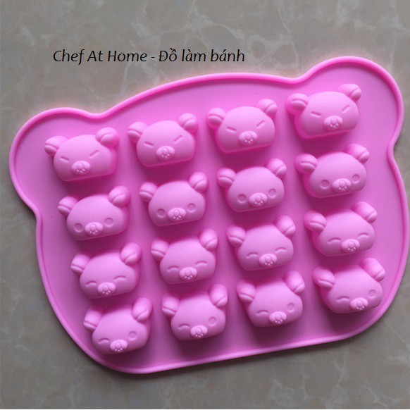 Khuôn silicon hình mặt gấu cute