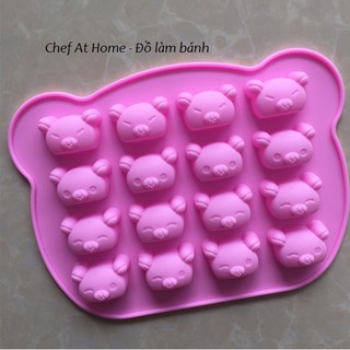 Khuôn silicon hình mặt gấu cute