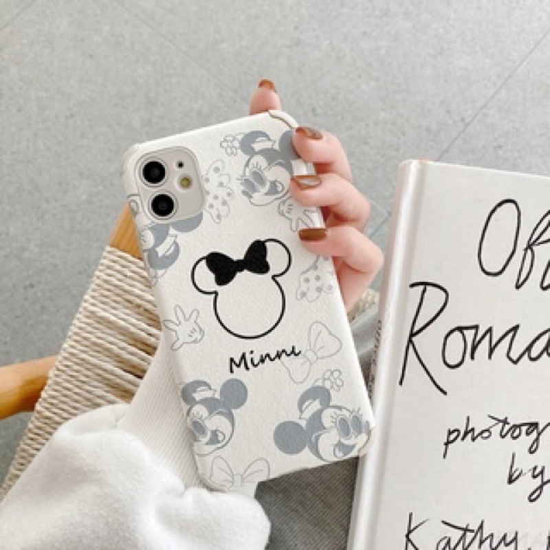 Ốp Lưng Case IPhone Mặt Da Trong Dẻo Mickey&Minne Chống Trầy Chống Sốc Cho IPhone Từ 6/6g Đến 12 Promax