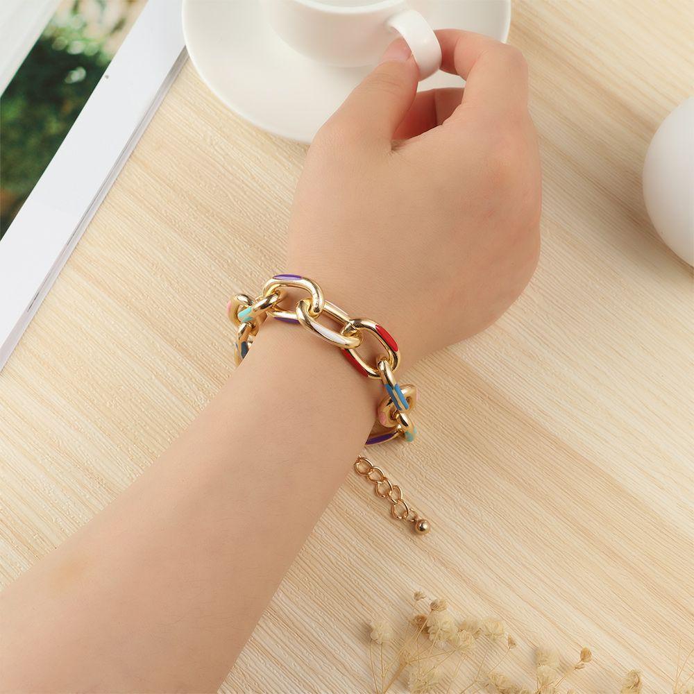 Vòng Tay Kim Loại Nhiều Màu Sắc Phong Cách Punk Cho Cặp Đôi