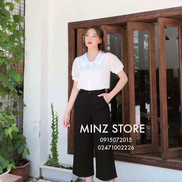 Áo sơ mi trắng minz store size S, chất vải tơ mềm 2 lớp, form dáng trẻ trung Áo sơ mi trắng minz store size S, form dáng