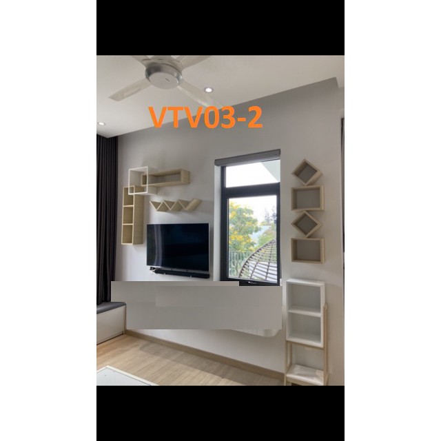 Bộ Kệ Ti Vi Treo Tường Trang Trí VTV03 - Nội Thất Lắp Ráp Viendong Adv