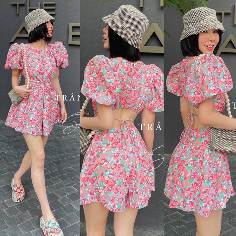 JUMPSUIT HOA SHORT KHOÉT EO