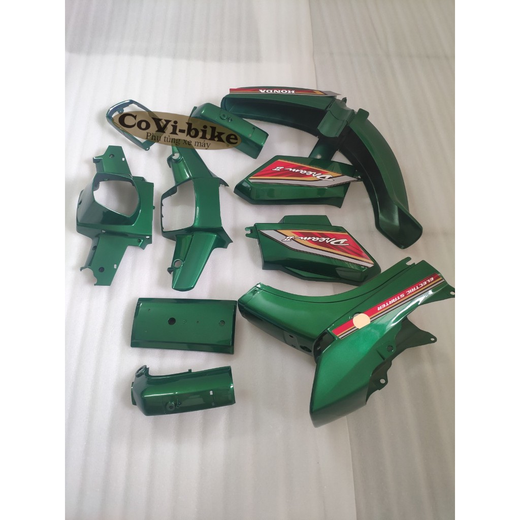 Bộ nhựa xe DREAM II - màu Xanh Heineken [TẶNG KÈM TEM] dàn áo xe Dream II màu ken - B656