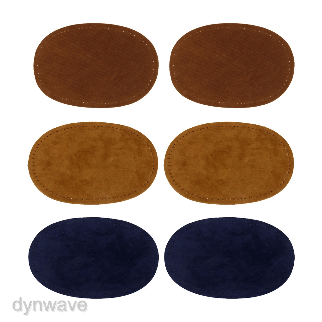 Bộ 3 Cặp Miếng Dán Đầu Gối / Khuỷu Tay / Đầu Gối Bằng Da Lộn Hình Oval Tiện Dụng