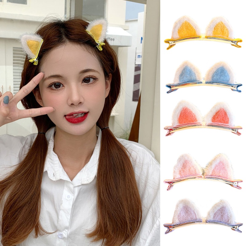 Kẹp Tóc Tai Mèo Nhồi Bông Đáng Yêu Dành Cho Bé Gái
