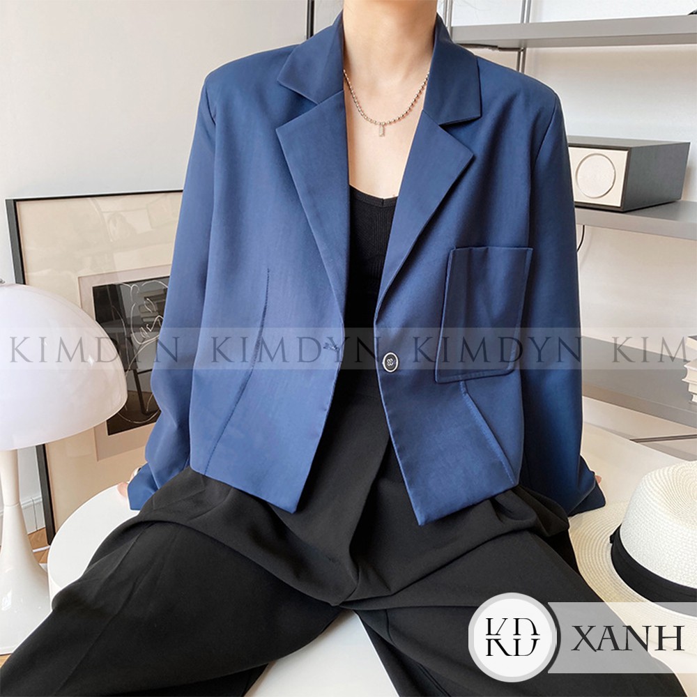 Áo blazer nữ áo vest ngắn form rộng cá tính KimDyn [KDBL07] | BigBuy360 - bigbuy360.vn