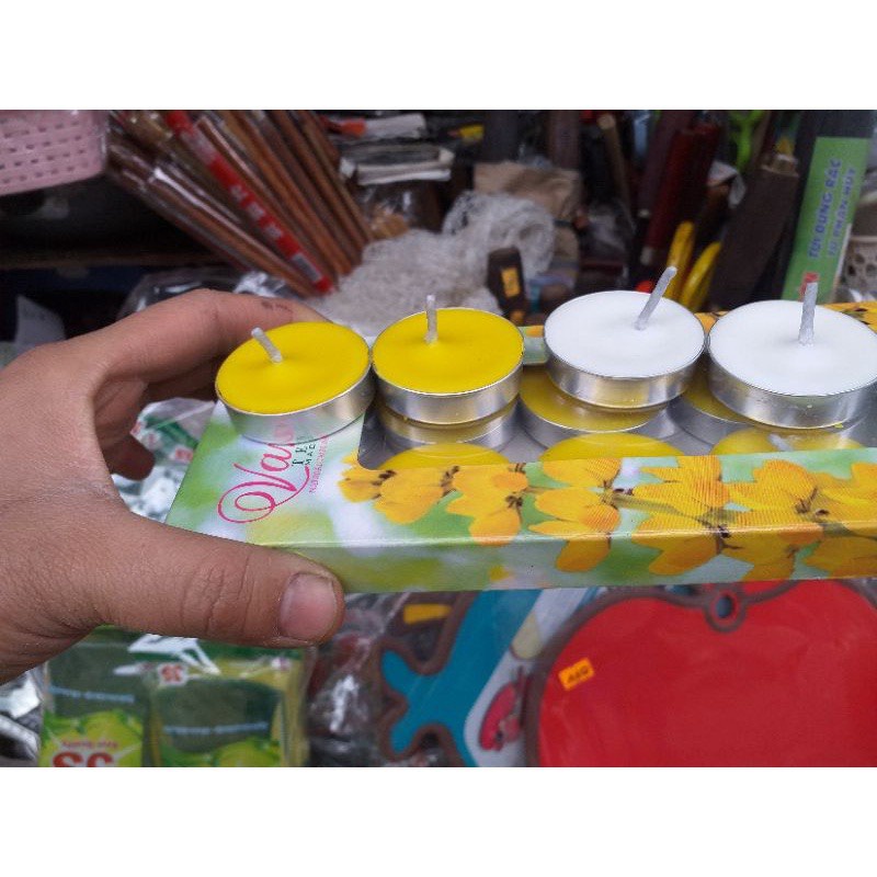 Nến viên Trang Trí, Đốt Đèn Xông Tinh Dầu, Tròn Nhỏ Cháy 4h Đồng Hồ-ảnh thật