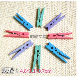 10 kẹp gỗ nhiều màu dài 4,8cm