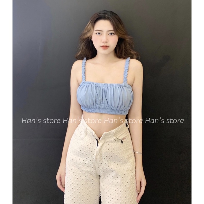 ÁO CROP DÂY NHIỀU MÀU NHÚNG CỰC XINH