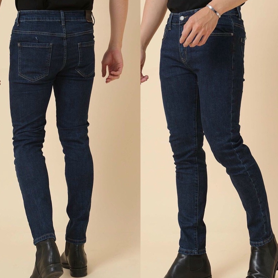 Quần jean nam xanh trơn chất bò cao cấp co dãn 4 chiều đẹp from dáng skinny mẫu mới thời trang cao cấp beautifulgilr Y05