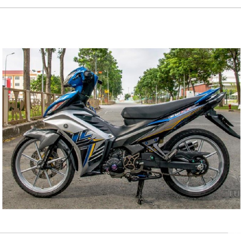Tem trùm exciter 135 xanh đen MX, độ team decal xe ex dán đời 2011-2014