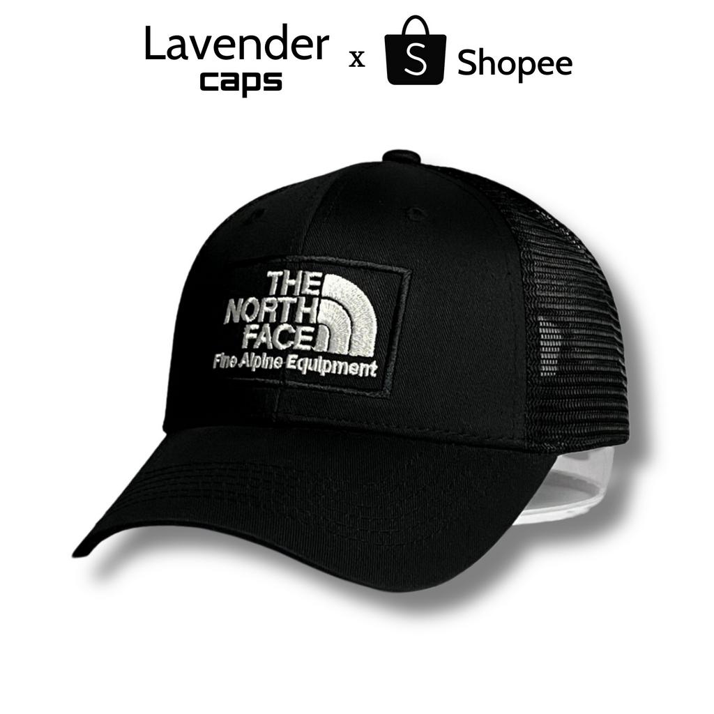 Nón kết Mũ lưỡi trai The North Face đen lưới logo thêu dành cho nam nữ Free size