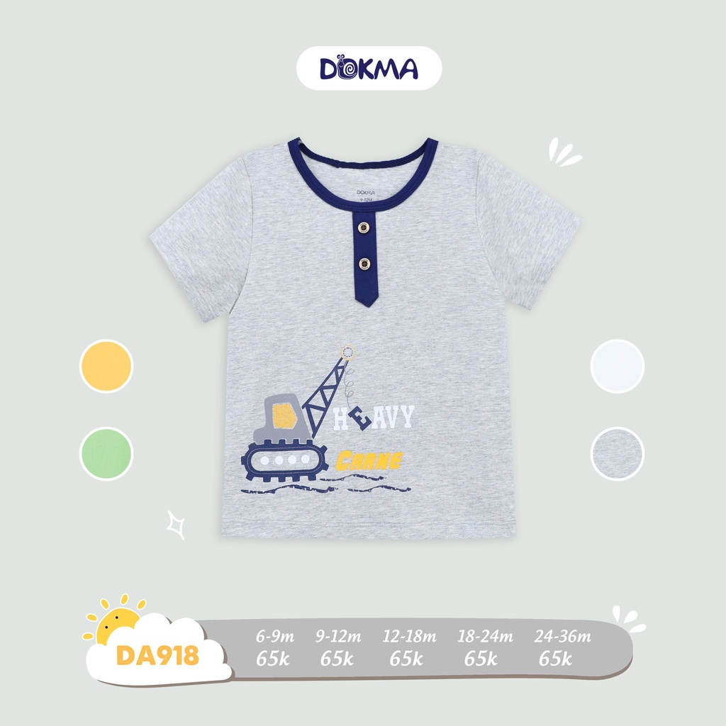 DA918 Áo cộc tay bổ trụ cotton Dokma (9-36M)