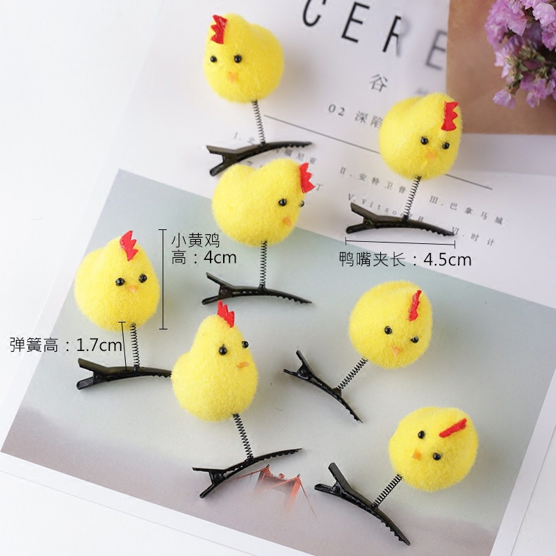 Kẹp tóc gà con 3D, gà bông dễ thương Clovershop68