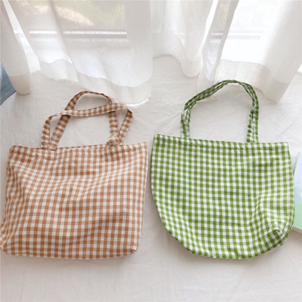 Túi Đựng Hộp Cơm Trưa Bằng Vải Cotton Họa Tiết Sọc Caro Nhiều Màu Phong Cách Nhật Hàn Tiện Dụng Mang Theo Du Lịch / Dã Ngoại