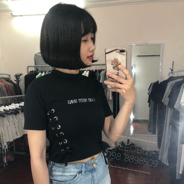 Áo len dáng croptop Thái Lan