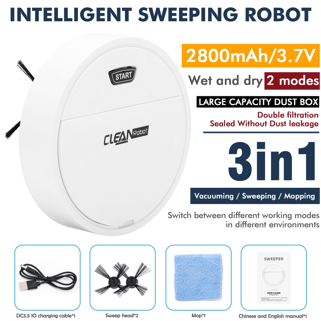 Robot hút bụi,máy hút bụi lau nhà thông minh 3 trong 1 ,  công suất lớn tự động hút bụi, Khử Khuẩn Sạch Sẽ An Toàn Bảo Vệ Sức Khỏe
