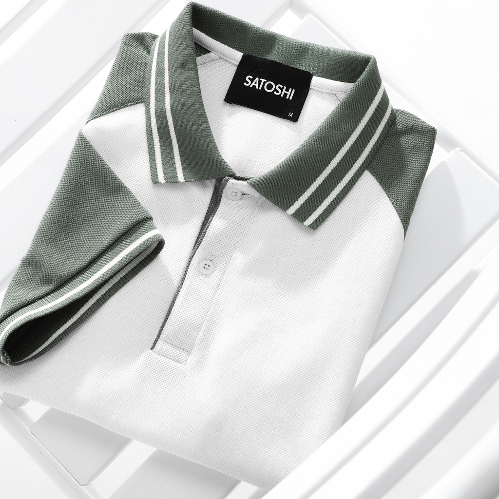 |Satoshi | Áo Polo nam SAPL66 Diamond Pique Raglan Viền Trụ