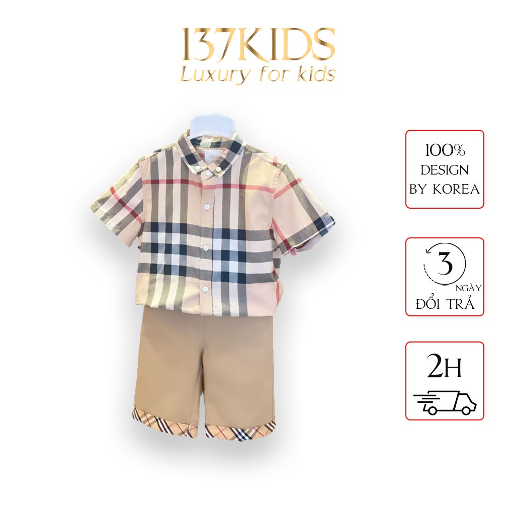 Áo sơ mi burberry cho bé trai 137Kid thiết kế