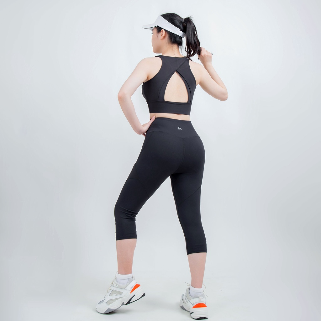 Bộ đồ thể thao Gladimax BG08 quần S-Leggings &amp; áo Bra Lotus chất thun cao cấp co giãn 4 chiều mặc đi tập, đi chơi