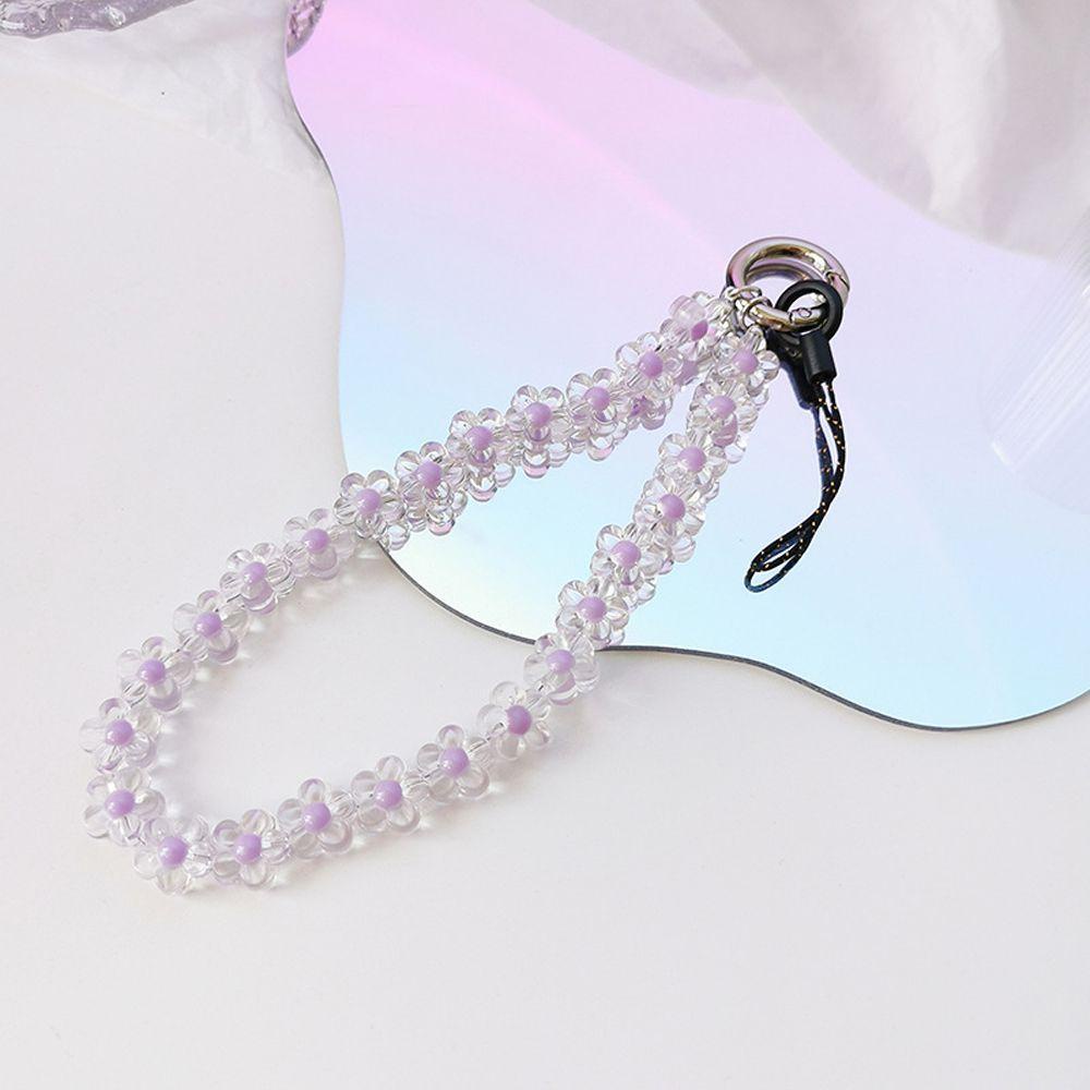 Ốp Điện Thoại Trong Suốt Họa Tiết Hoa Kèm Dây Đeo Chống Thất Lạc Tiện Dụng