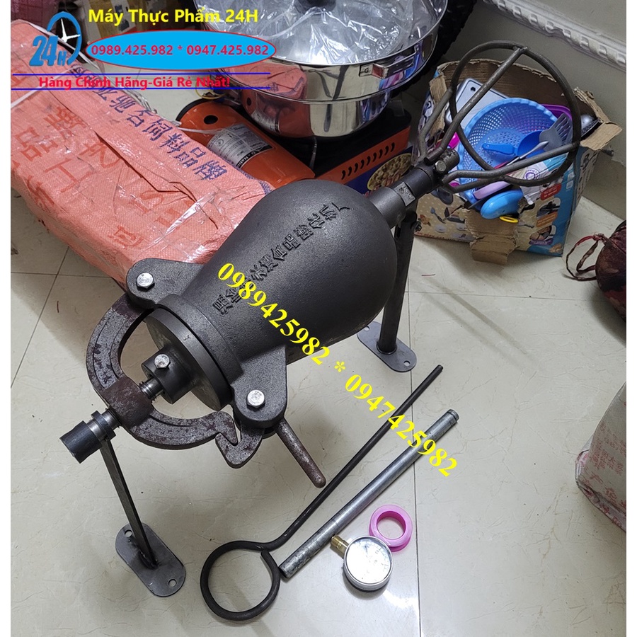 Đầu làm bánh cốm nung lửa quay tay 3kg