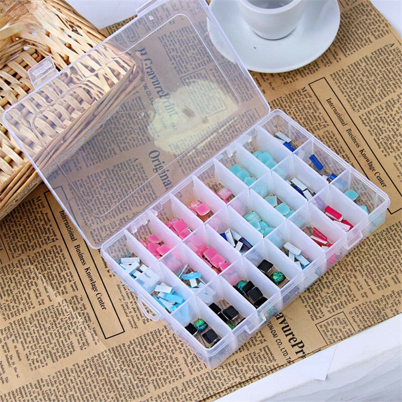 Hộp nhựa đựng trang sức 10 / 15 / 24 / 28 ngăn tiện dụng