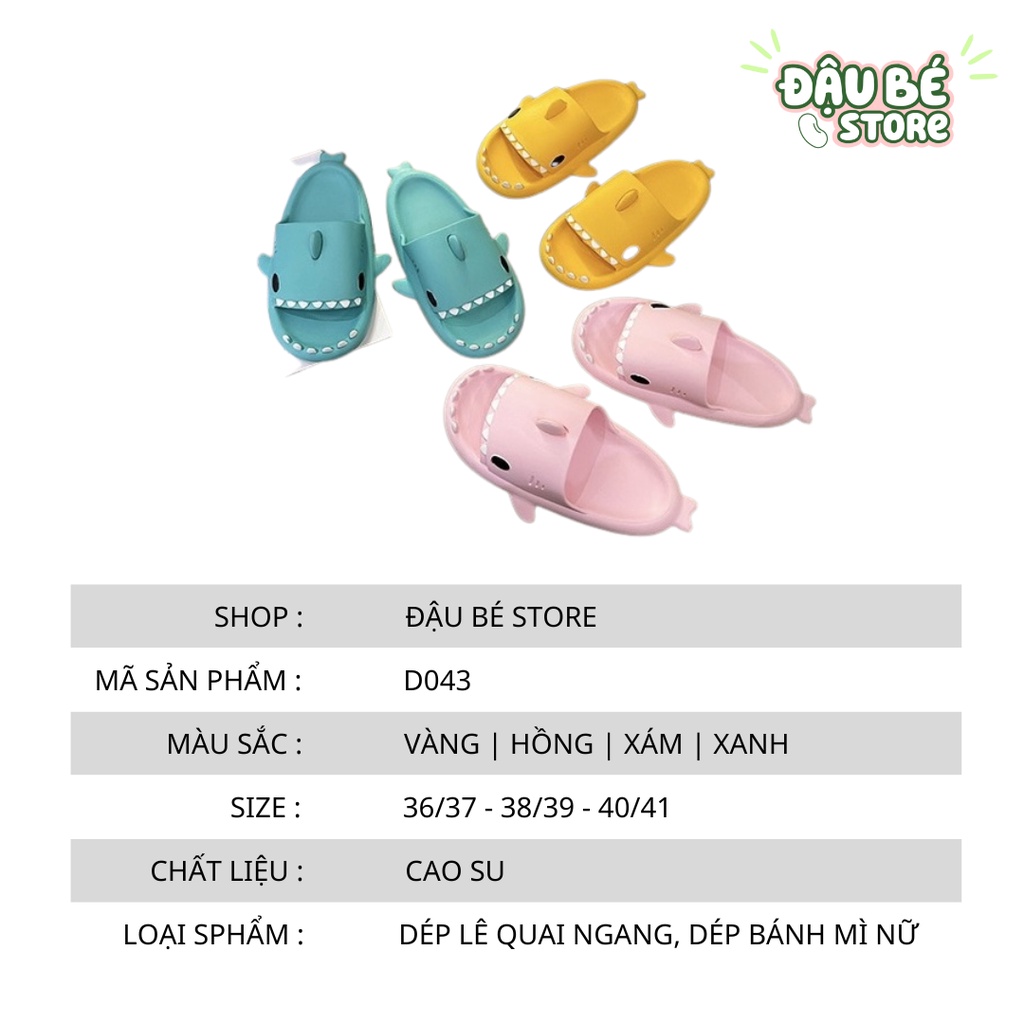 Dép Bánh Mì Hình Cá Mập Nam Nữ Ulzzang Cute - Dép Quai Ngang Unisex Hoạt Hình Ngộ Nghĩnh Đế Mềm Chống Trơn- DAUBE - D053