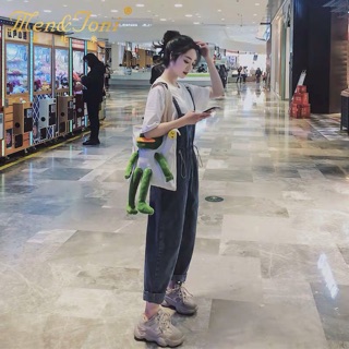 Quần Yếm bò Quảng Châu túi hộp rút eo