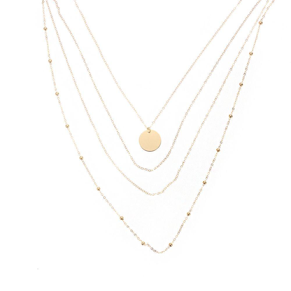 Vòng Cổ Nhiều Lớp Mặt Hình Học Phong Cách Boho Thời Trang Cho Nữ