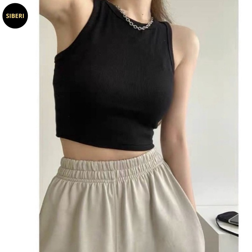 Áo ba lỗ croptop cotton thun tăm, co giãn 4 chiều, thấm hút mồ hôi, lên fom dáng đẹp, phông ôm body quyến rũ_ Siberi