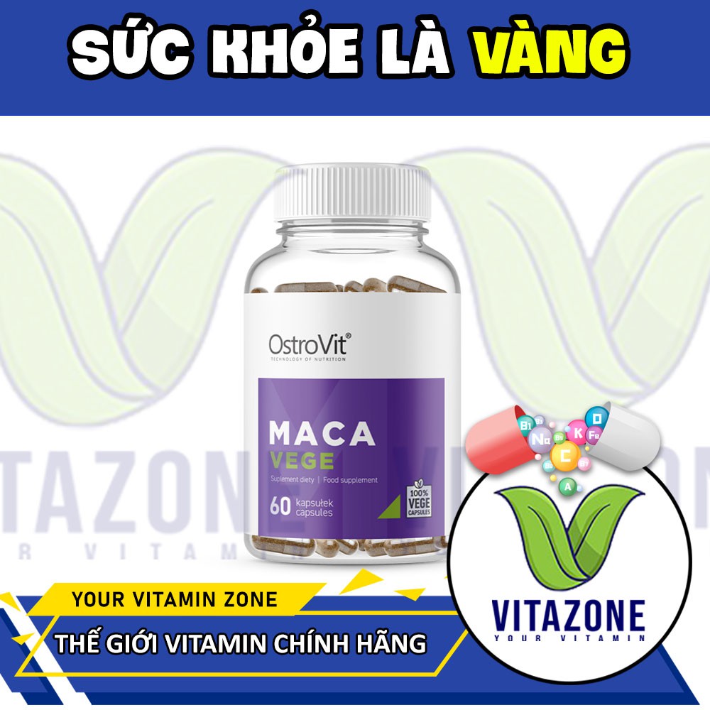 Ostrovit Maca 600mg - Tăng Cường Sinh Lý, Giảm Căng Thẳng, Cải Thiện Trí Nhớ, Tăng Cường Khả Năng Miễn Dịch - 60 viên