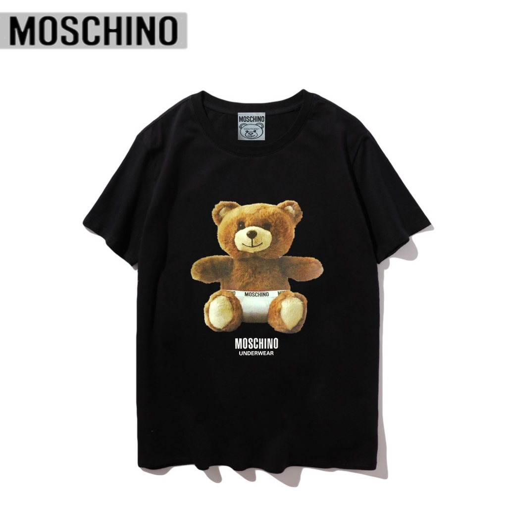 Áo thun Moschino 8817 cotton cổ tròn tay ngắn in họa tiết chữ cái thời trang dành cho cặp đôi