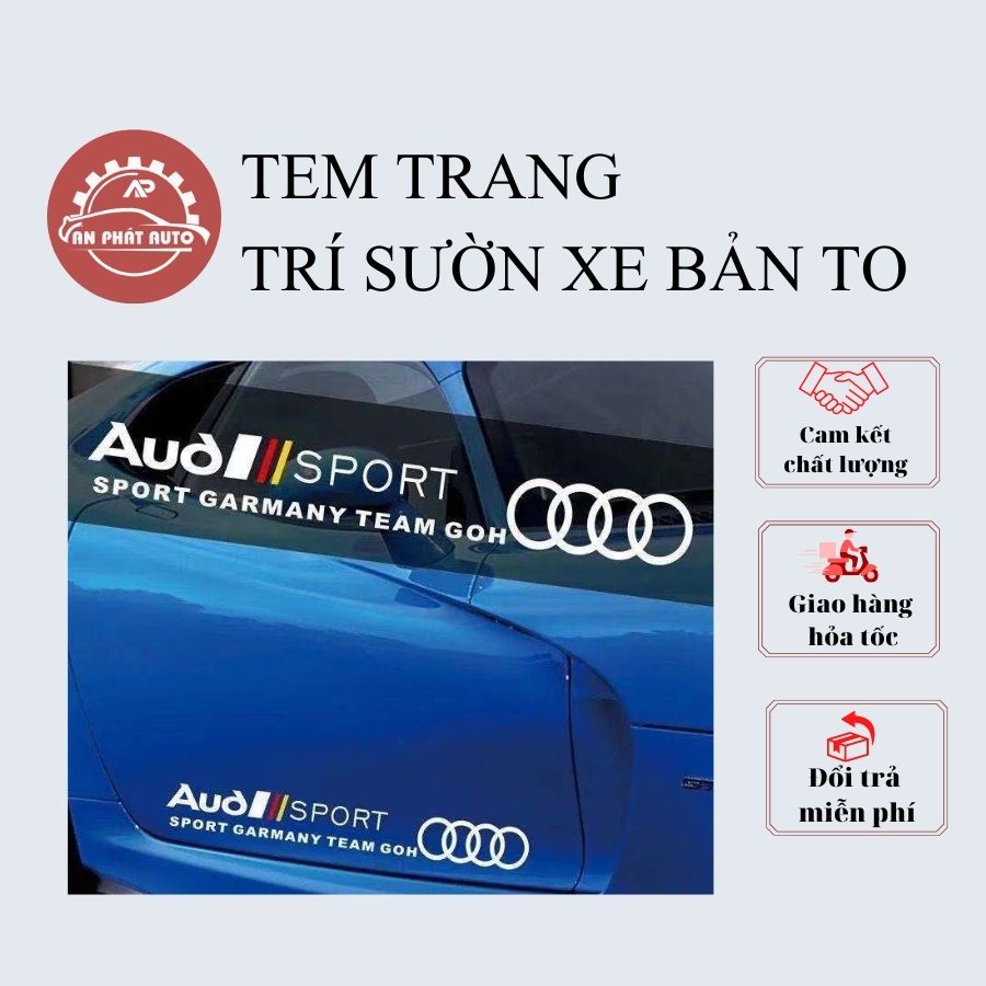 Set 2 Tem Decal Dán Trang Trí Sườn Xe Ô Tô Theo Các Hãng Xe - Kích Thước 75 cm x 9,5 cm